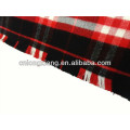 Gewebte lange schwarze und rote 100% Seide Mens Plaid Schal